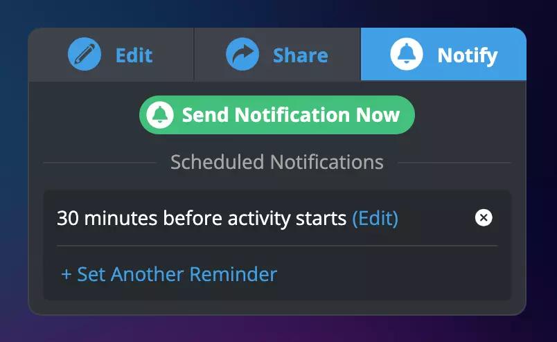 screenshot of notification panel