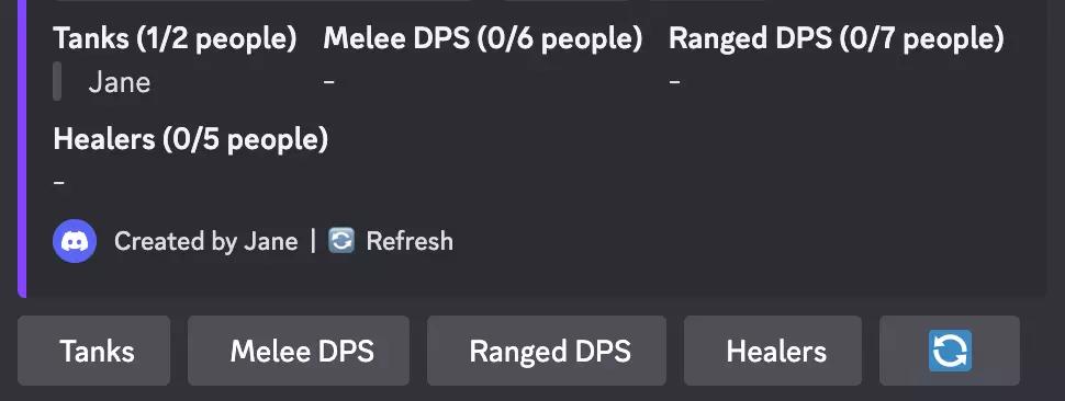screenshot of the rsvp features